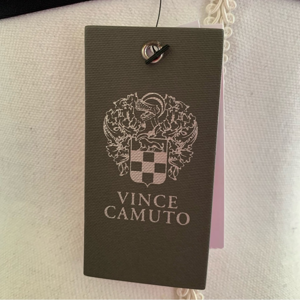 Vince Camuto Black Cruise Lines Mesh Triangle Statement Bikini Swimsuit Top - Picture 9 of 11
